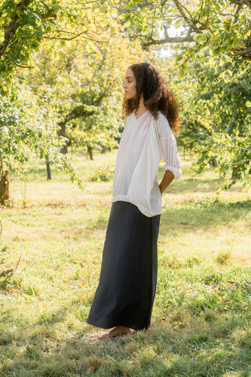 sale bias cut long skirt silk cotton satin