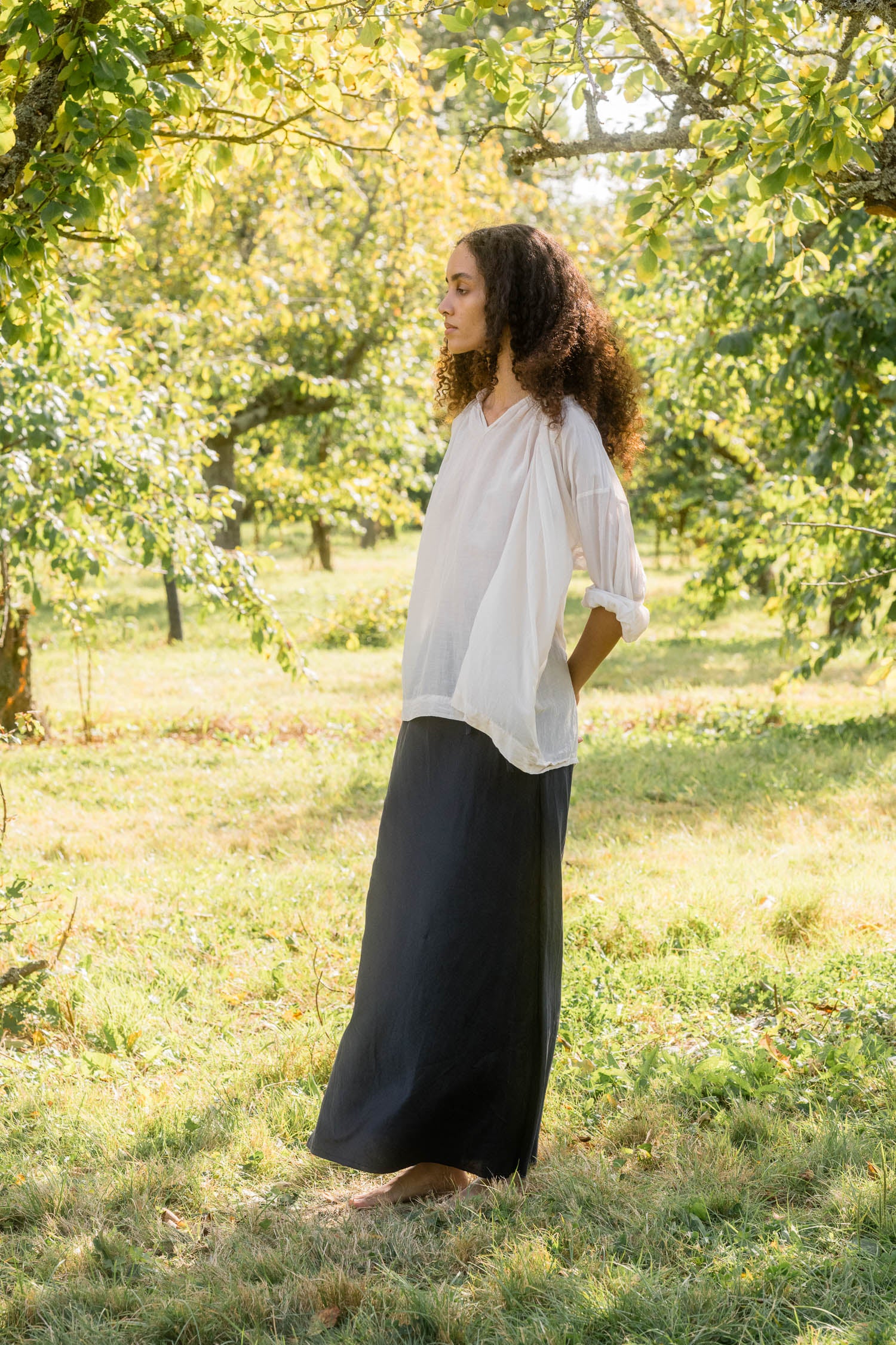 sale bias cut long skirt silk cotton satin