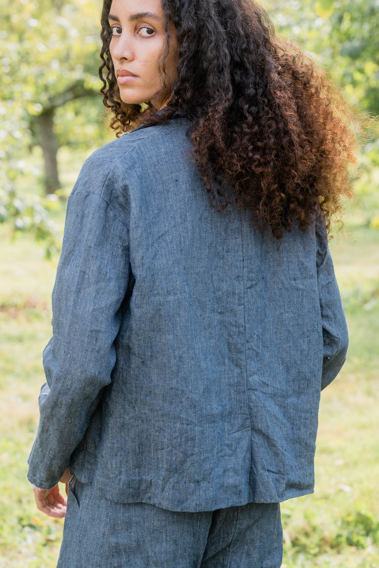 big stan jacket linen denim