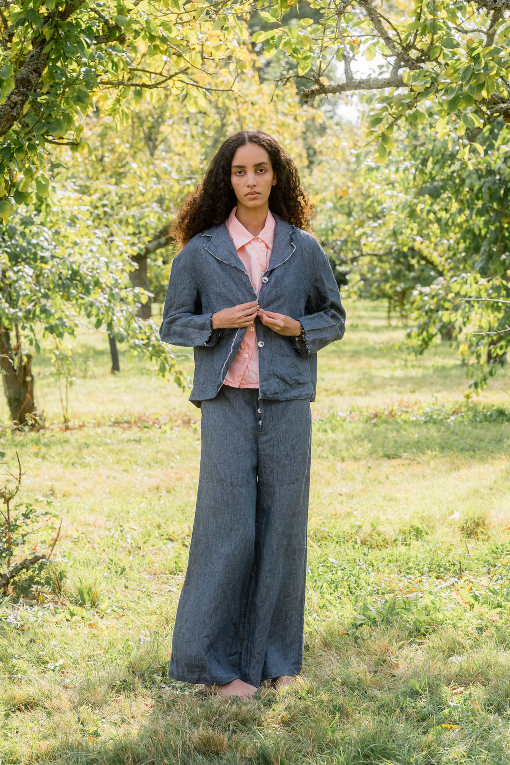 big stan jacket linen denim