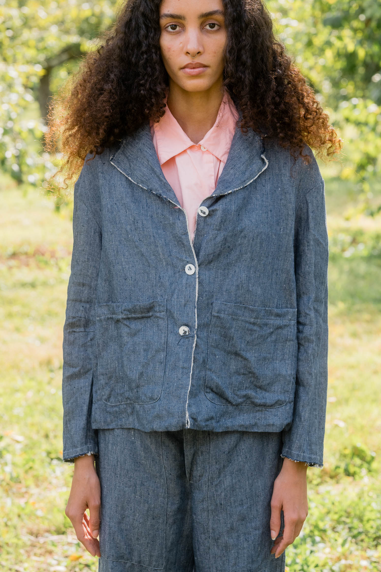 big stan jacket linen denim