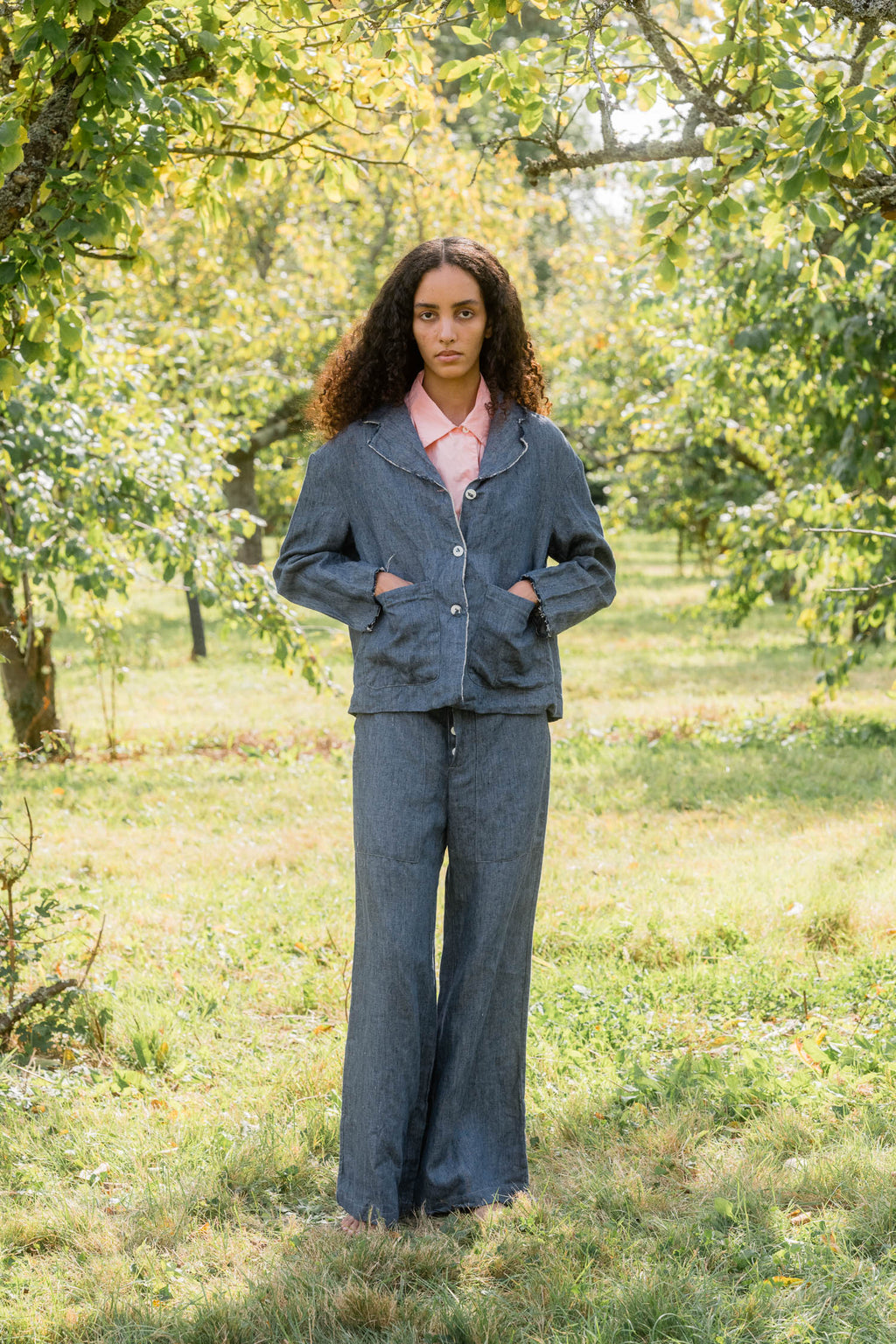 big stan jacket linen denim