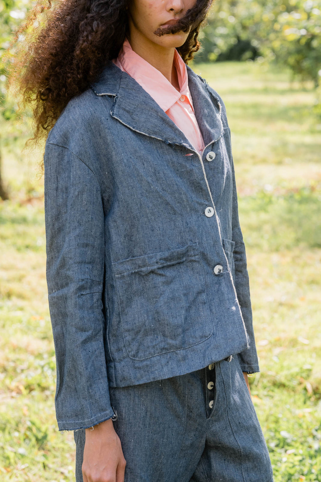 big stan jacket linen denim