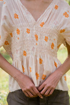 sale brilliant blouse printed big flower cotton voile
