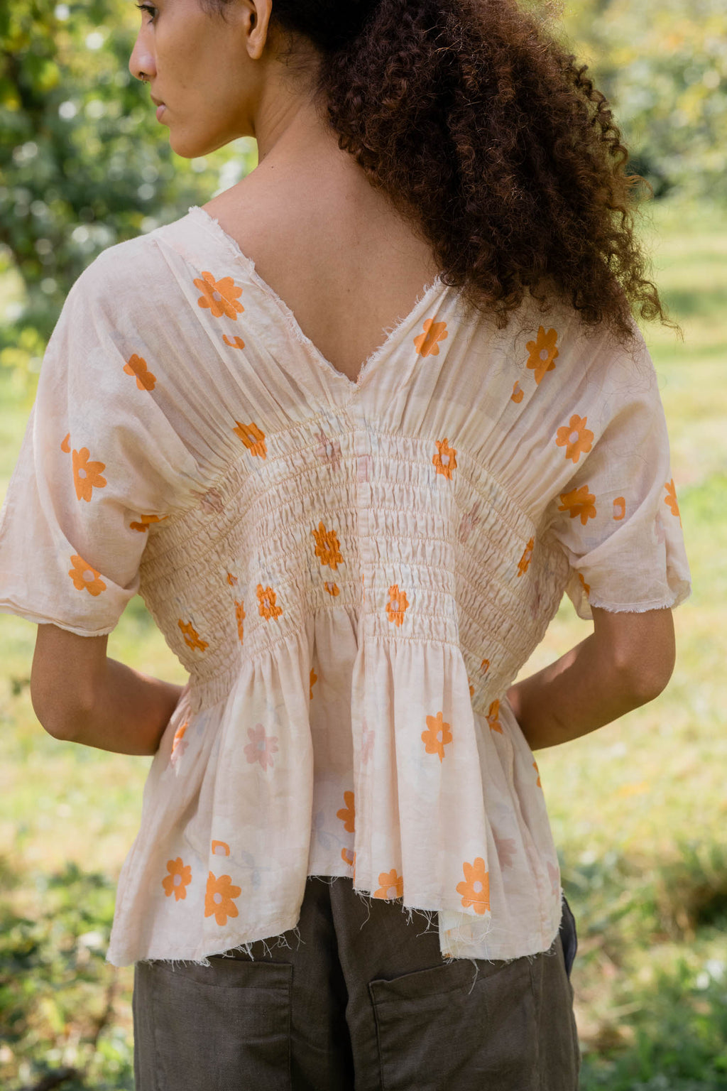 sale brilliant blouse printed big flower cotton voile