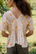 sale brilliant blouse printed big flower cotton voile