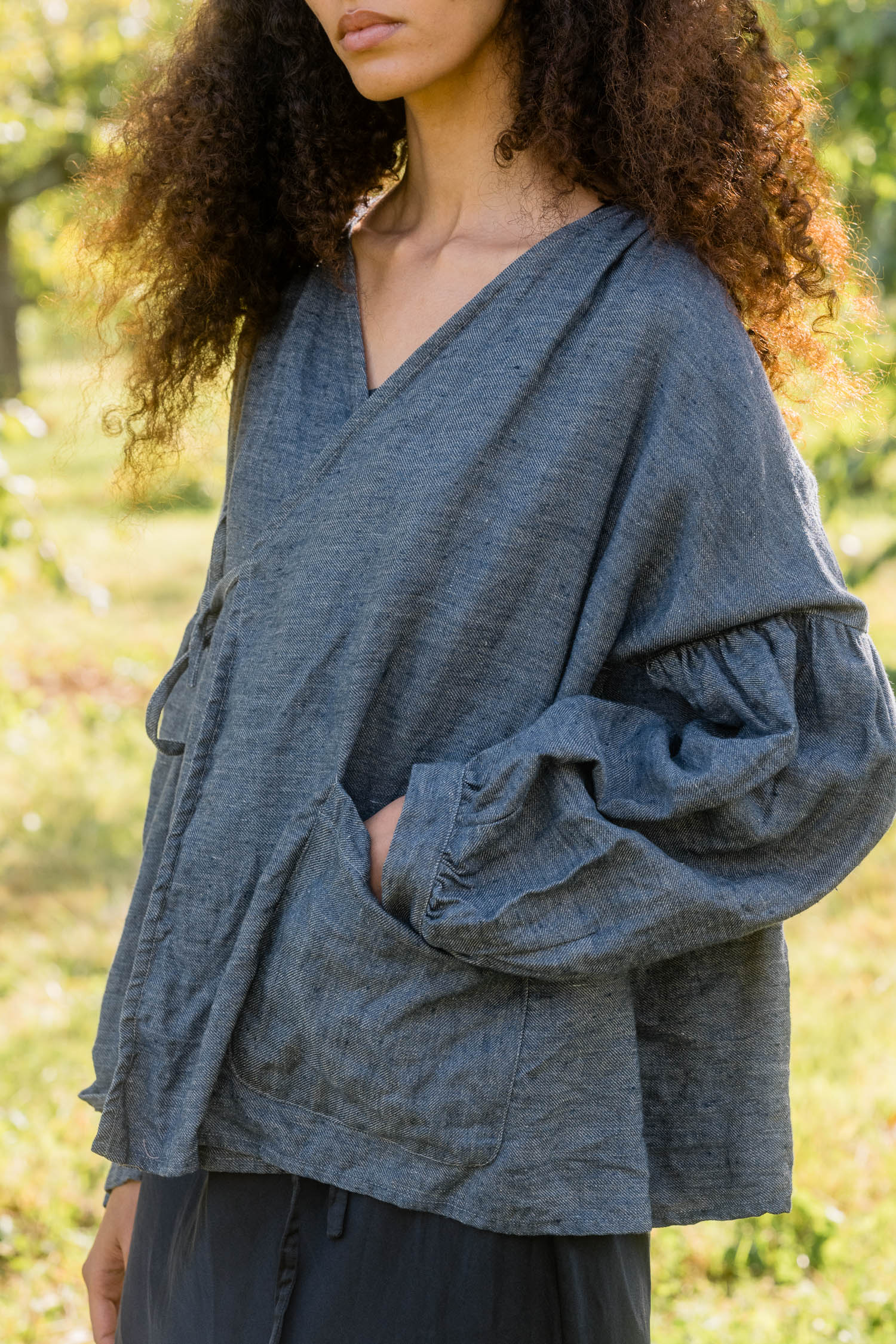 sale cloudy day jacket linen denim