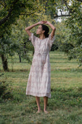 comfy pocket big flower printed cotton dress