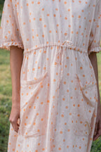 1043 comfy pocket small flower printed cotton dress