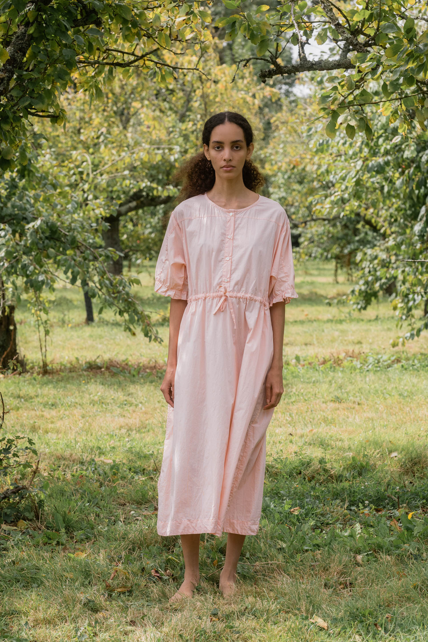 comfy yoke dress cotton tiny check