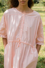 comfy yoke dress cotton tiny check