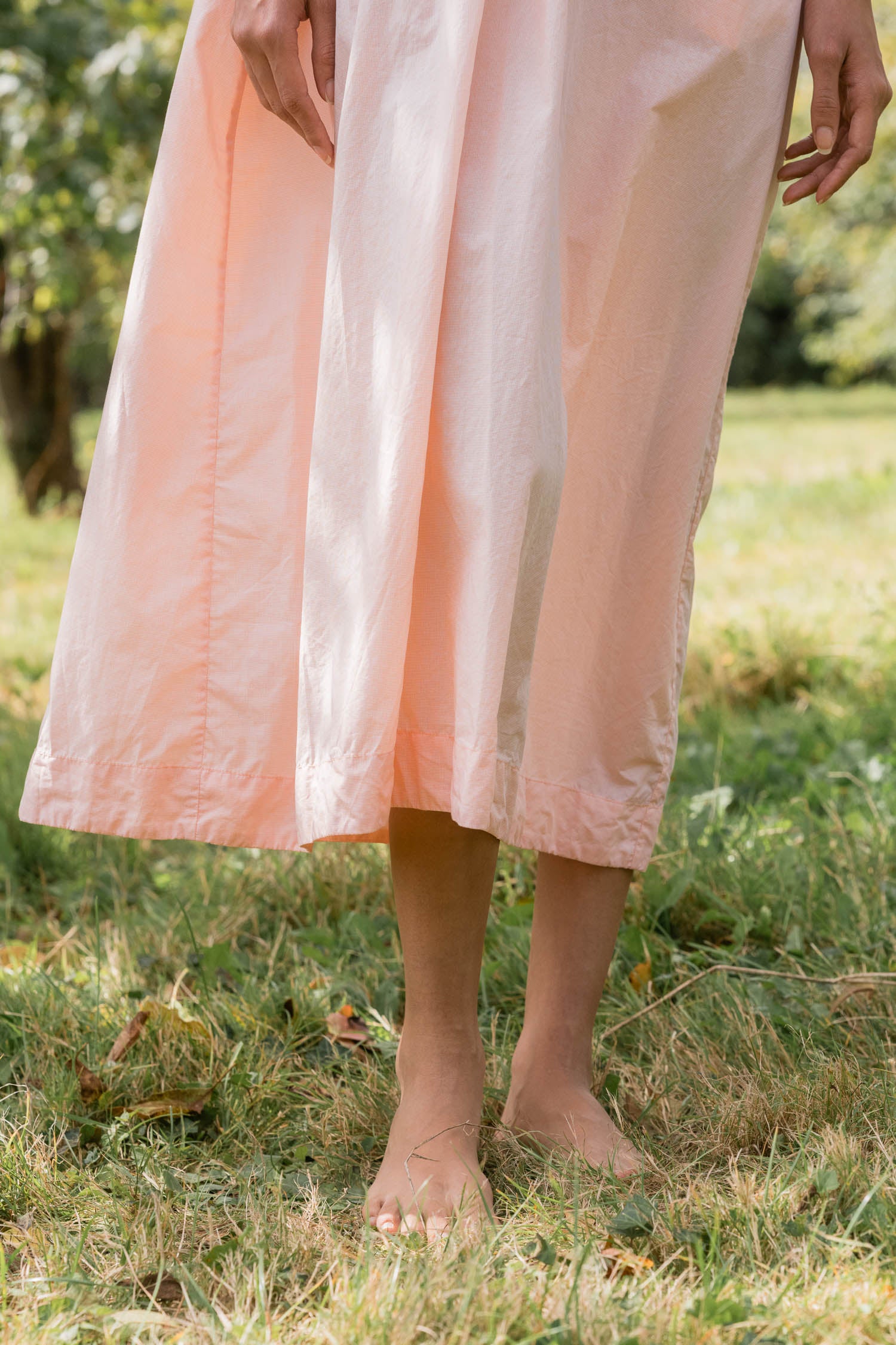 comfy yoke dress cotton tiny check
