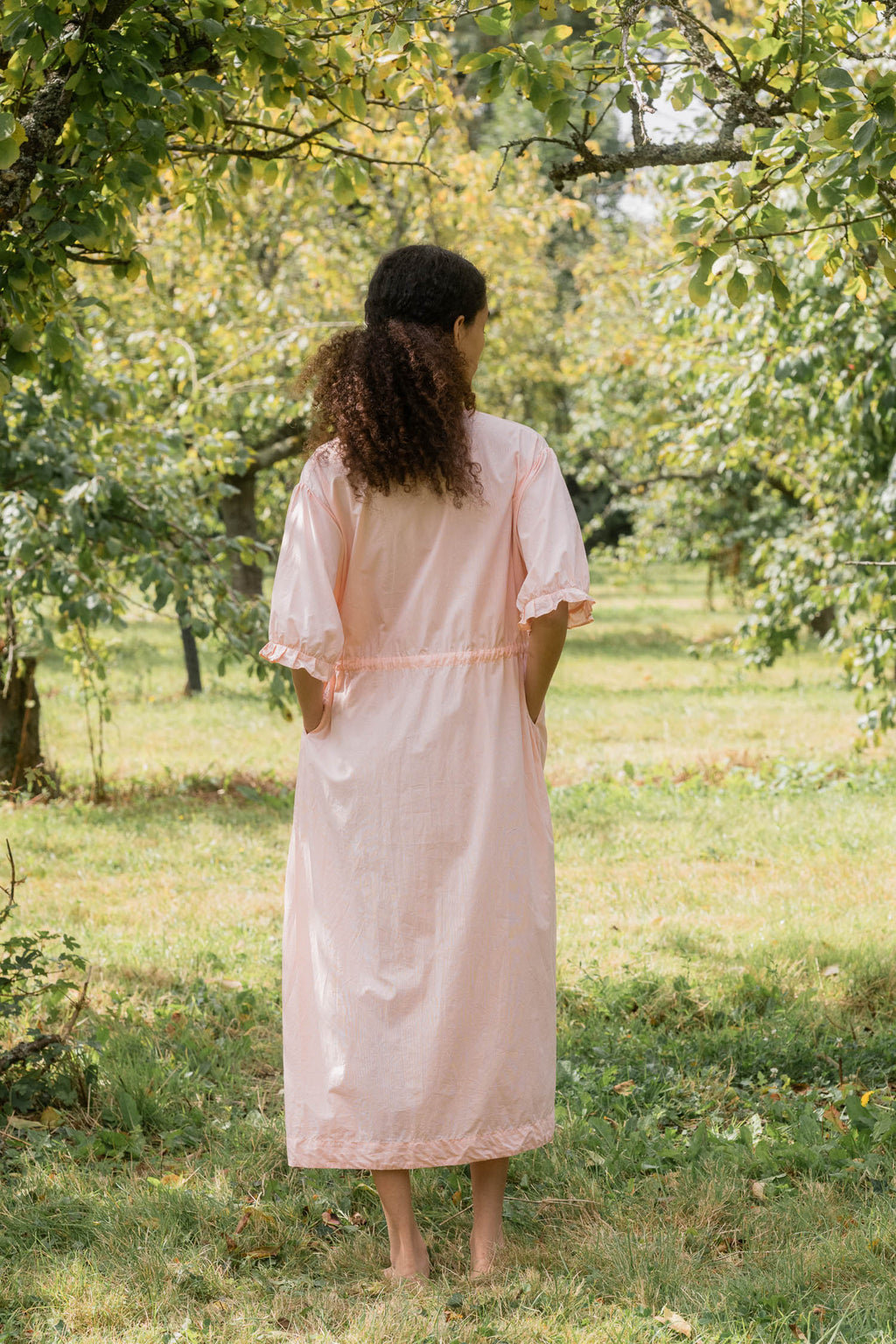 comfy yoke dress cotton tiny check