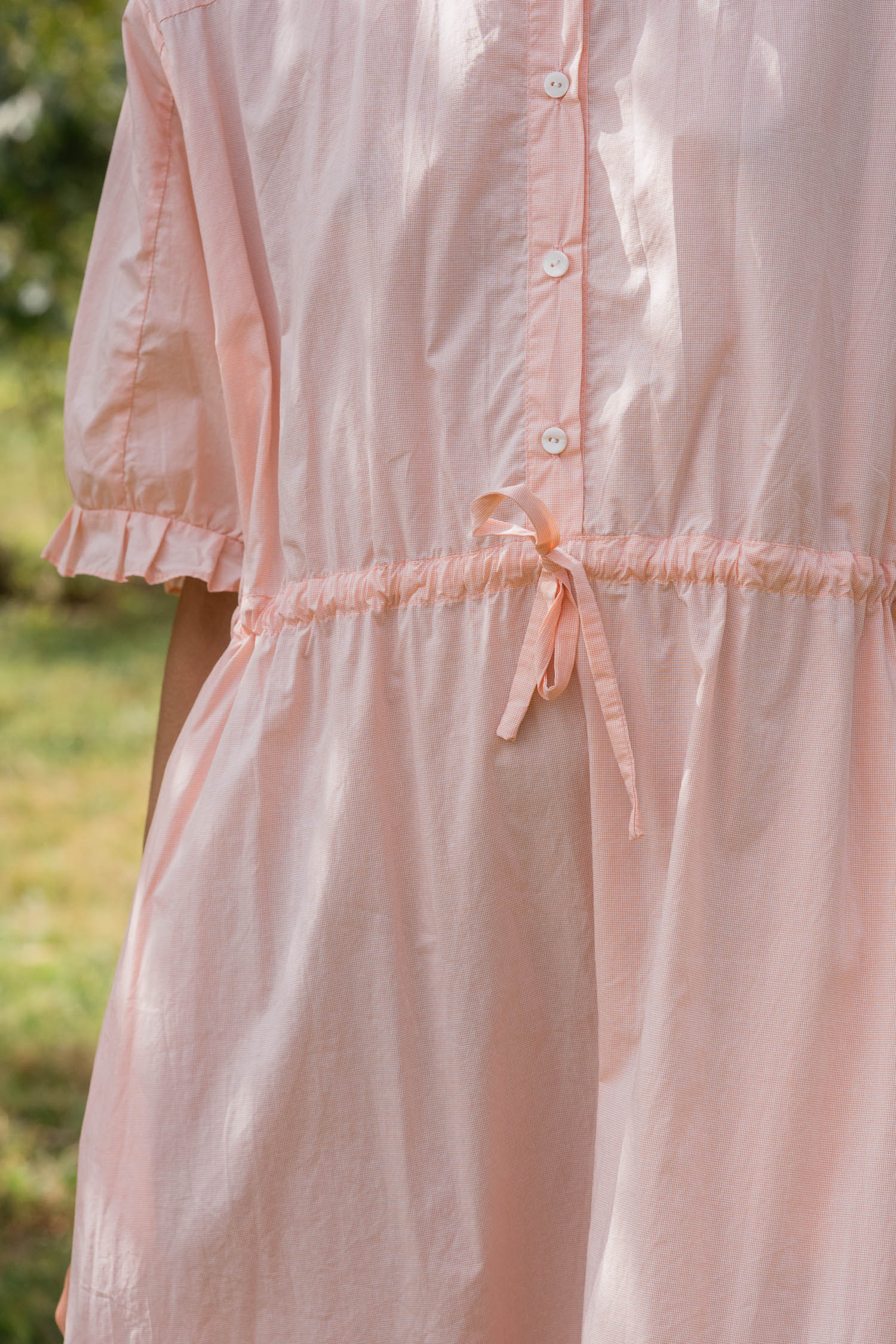 comfy yoke dress cotton tiny check