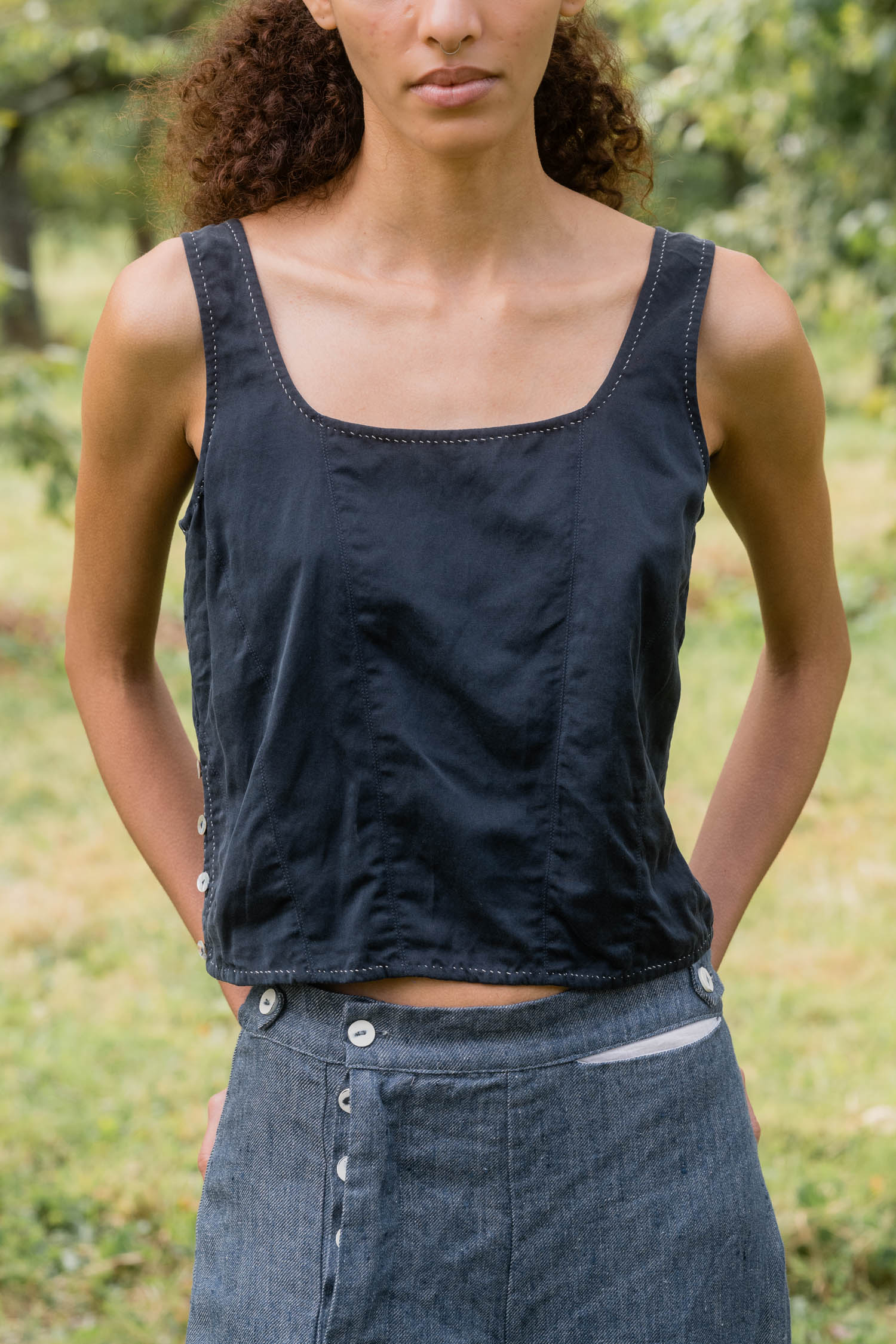 corset top silk cotton satin