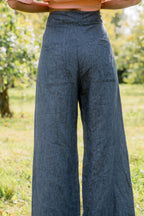 sale flare pants linen denim