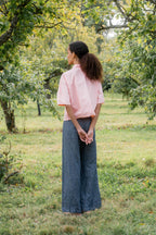 sale flare pants linen denim