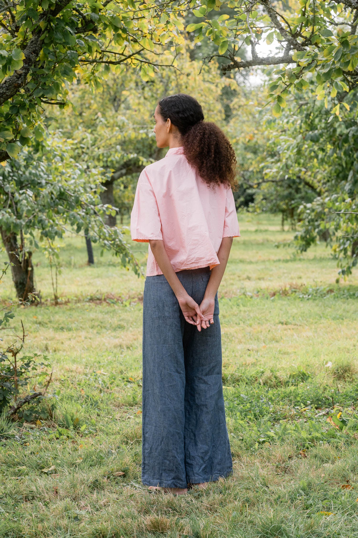 sale flare pants linen denim