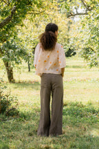 sale flare pants linen twill