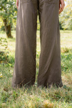 sale flare pants linen twill