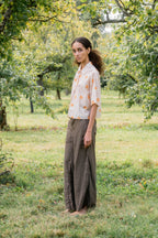 sale flare pants linen twill