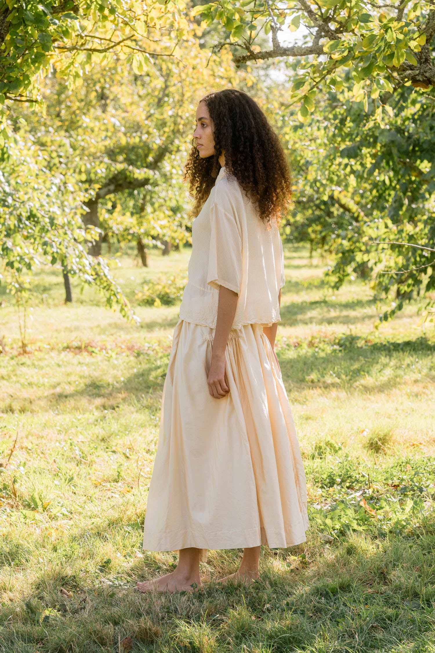 new frida skirt silk cotton satin