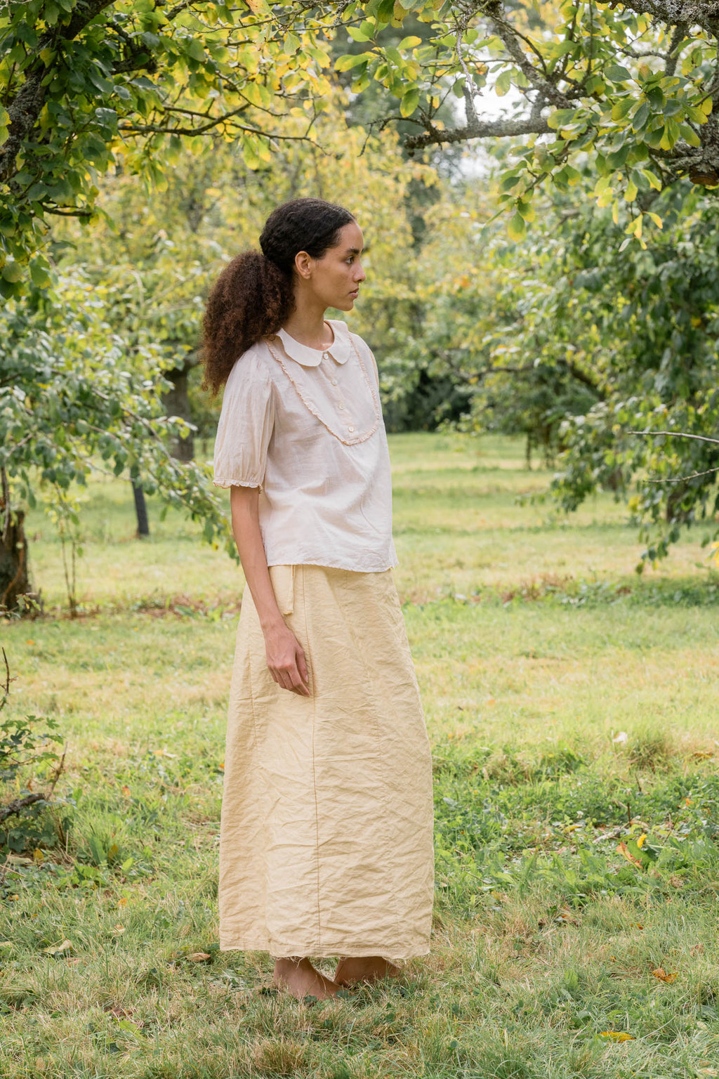 sale frill yoke blouse cotton voile