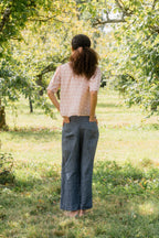sale print frill yoke blouse small flower