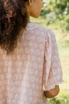 sale print frill yoke blouse small flower