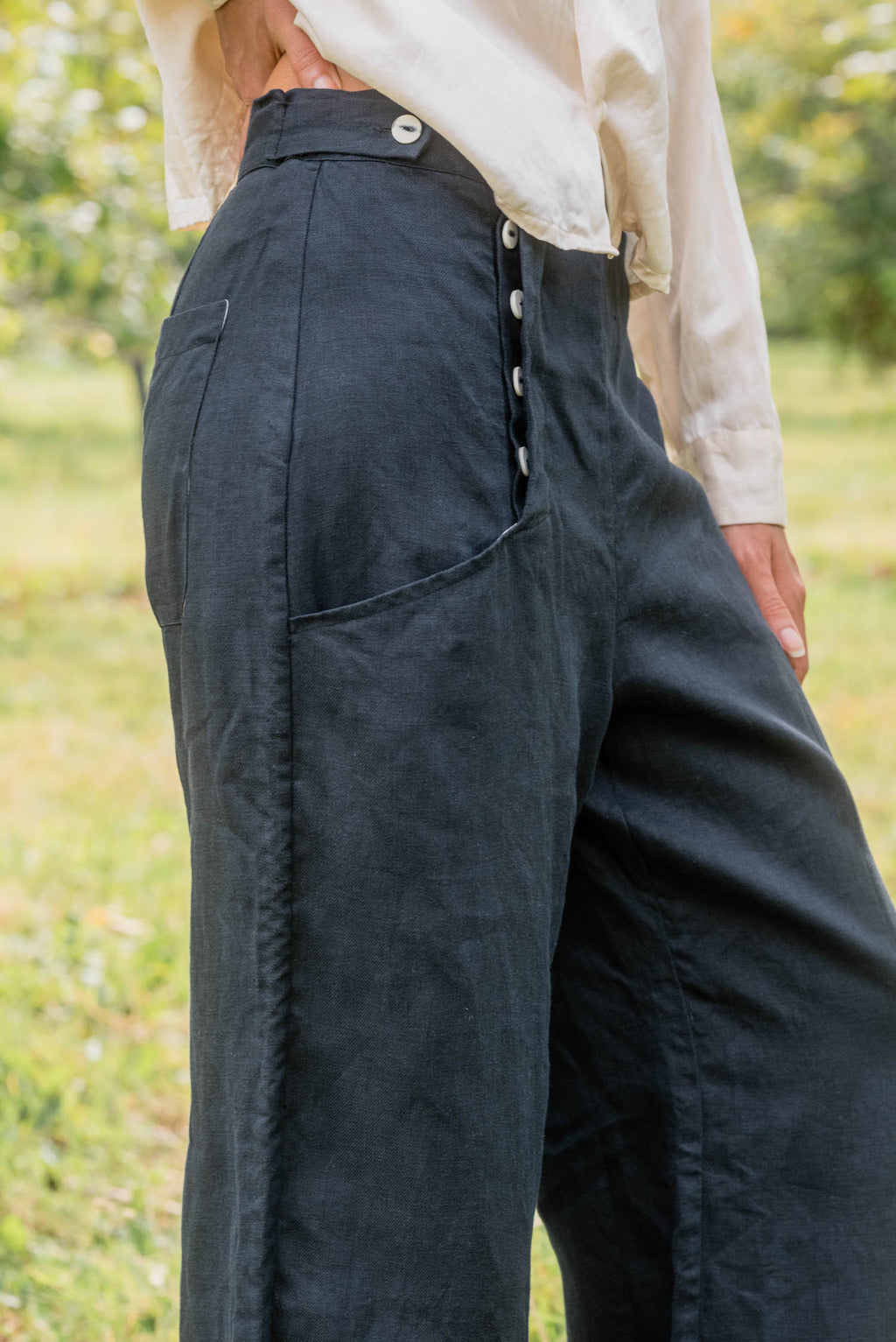 sale hem pants linen twill