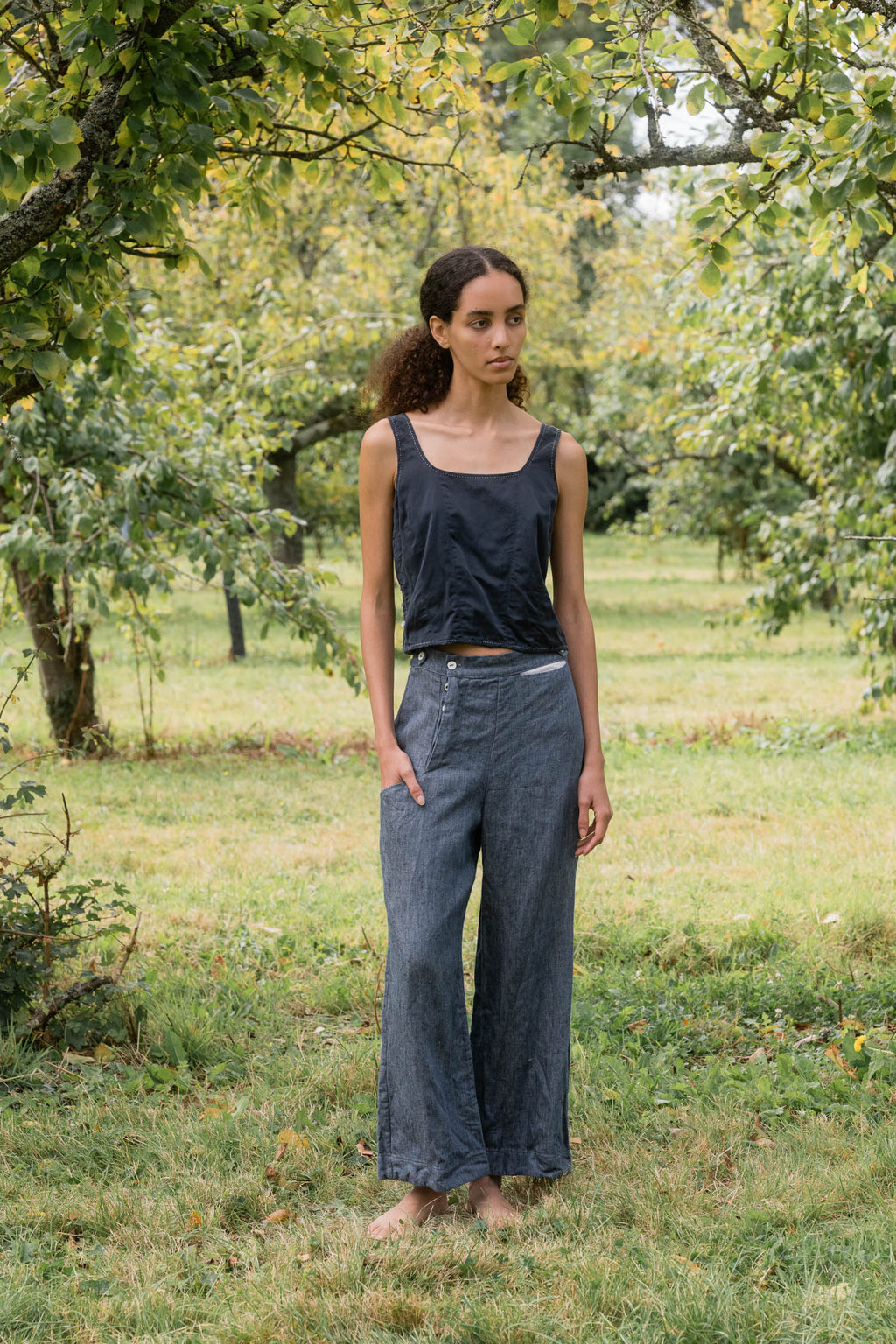 sale hem pants linen denim