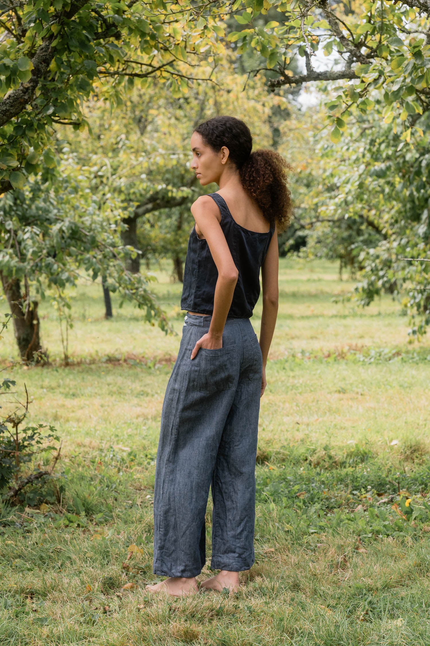 sale hem pants linen denim