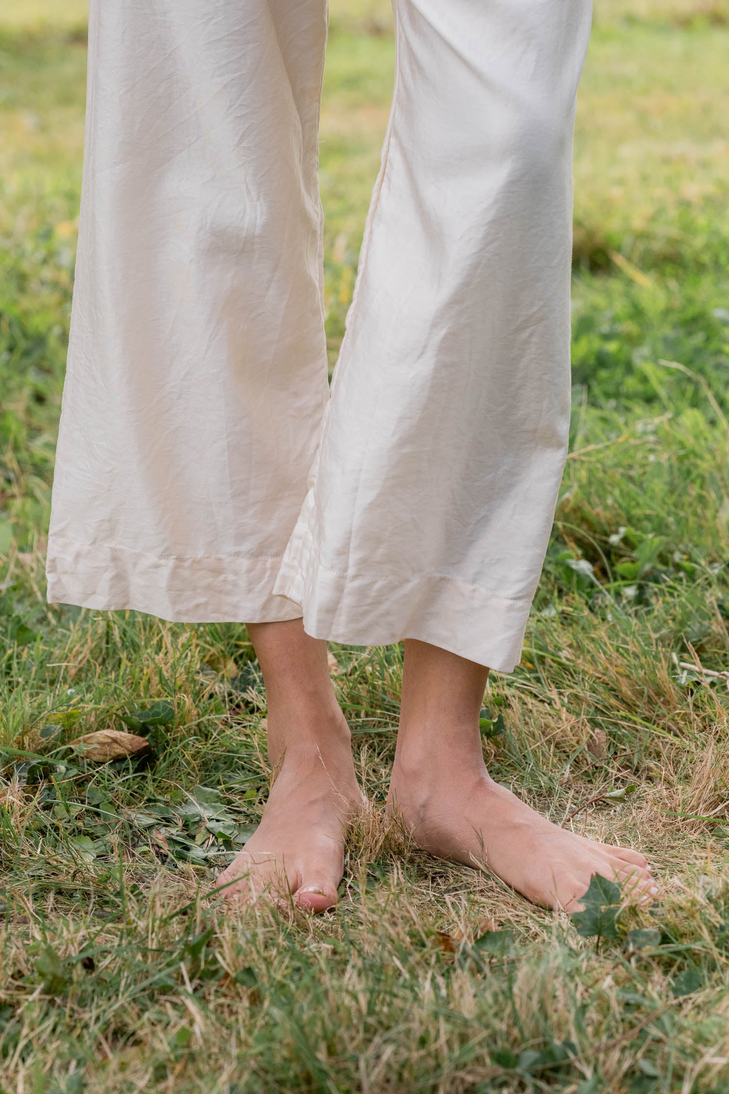 japan pants silk cotton satin