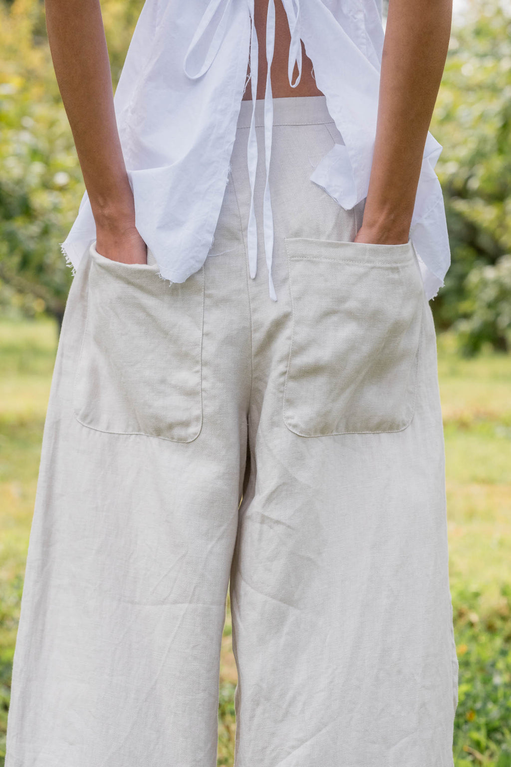 sale tailored line pants linen twill