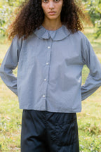 sale puckered collar shirt cotton tiny check