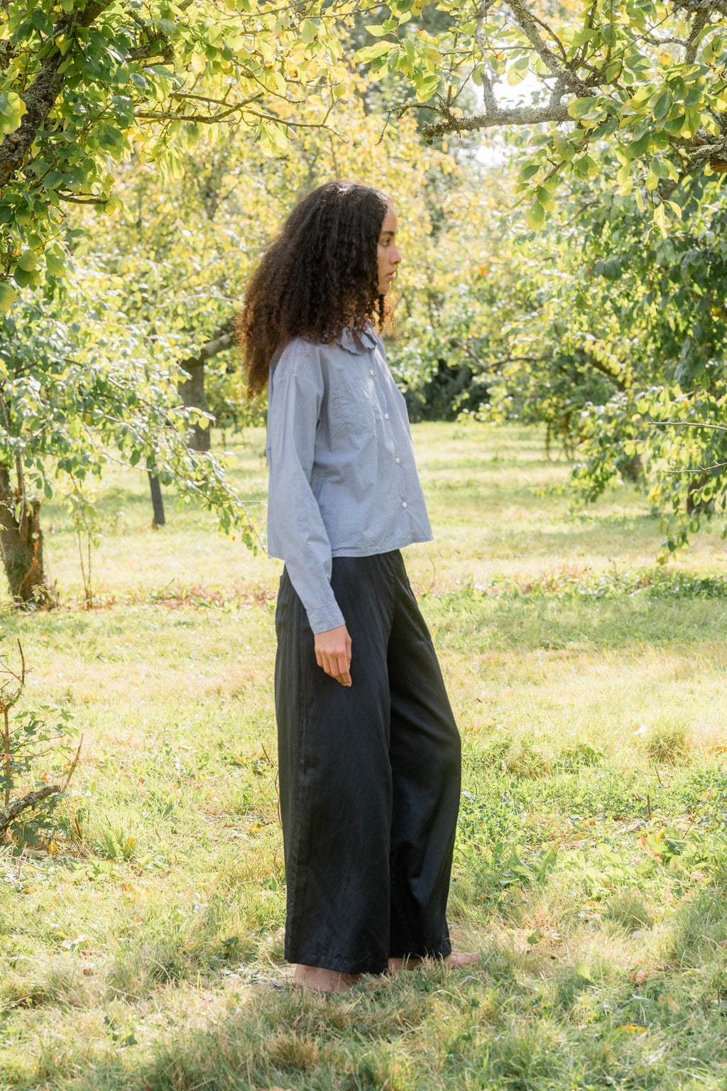 sale puckered collar shirt cotton tiny check