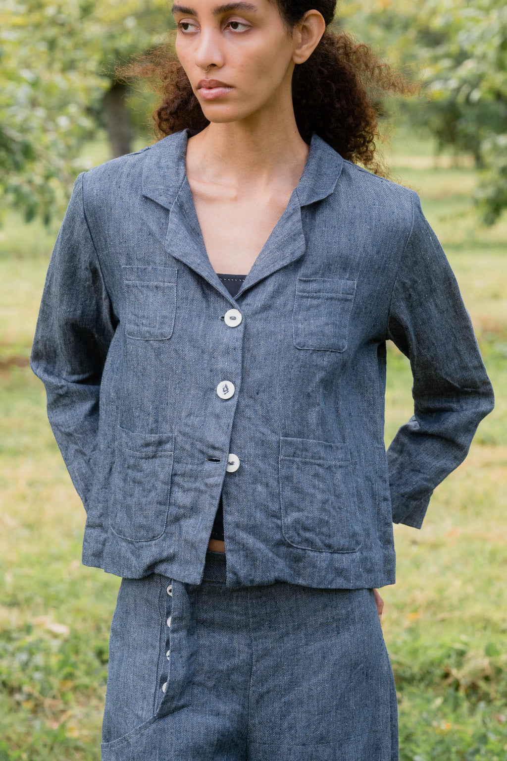 sale stanley jacket linen denim