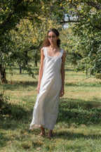wide strap dress silk cotton satin