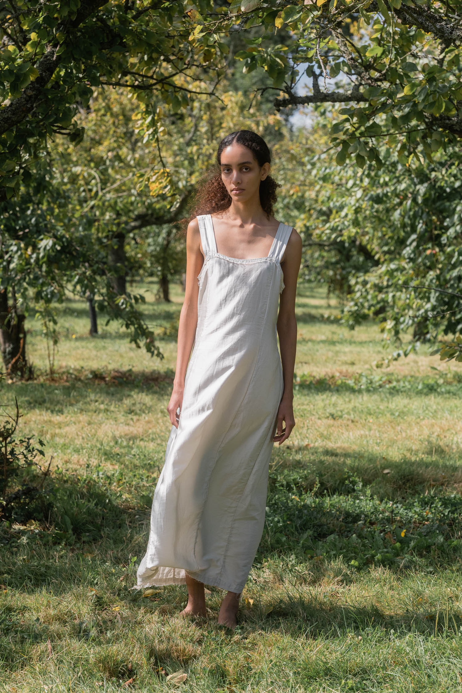 wide strap dress silk cotton satin