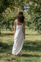 wide strap dress silk cotton satin
