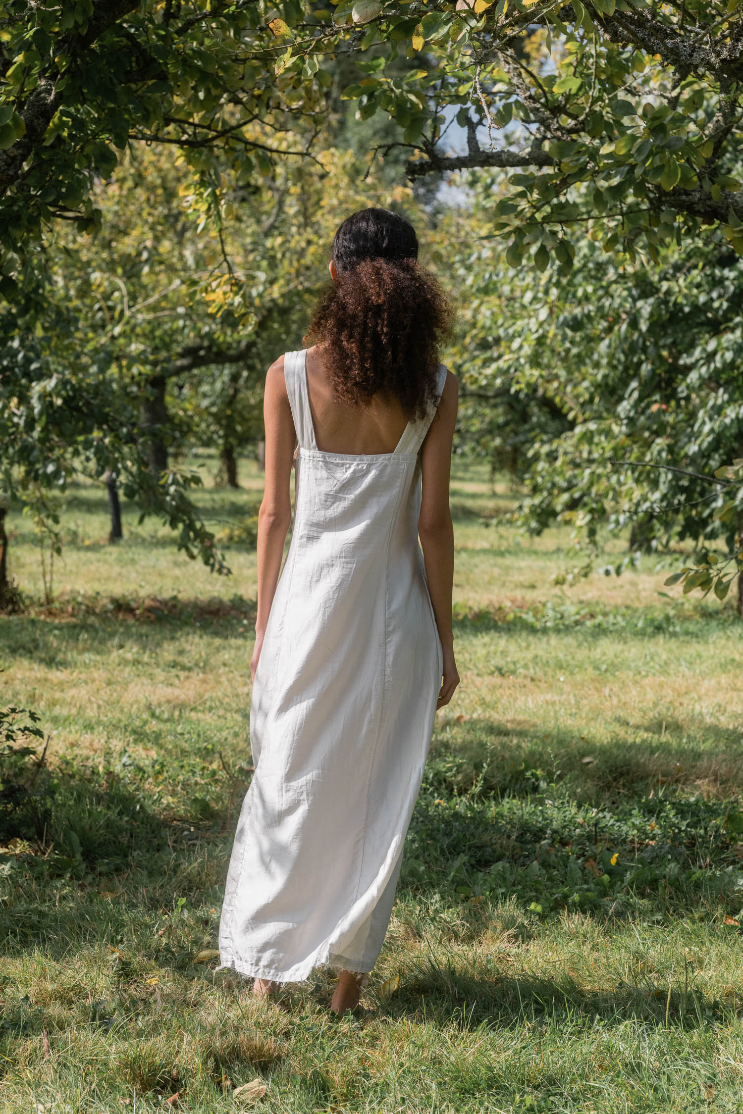wide strap dress silk cotton satin