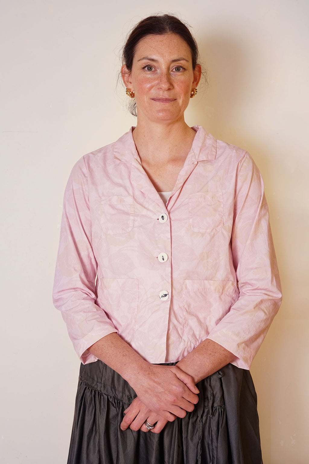 stanley jacket rose print cotton poplin