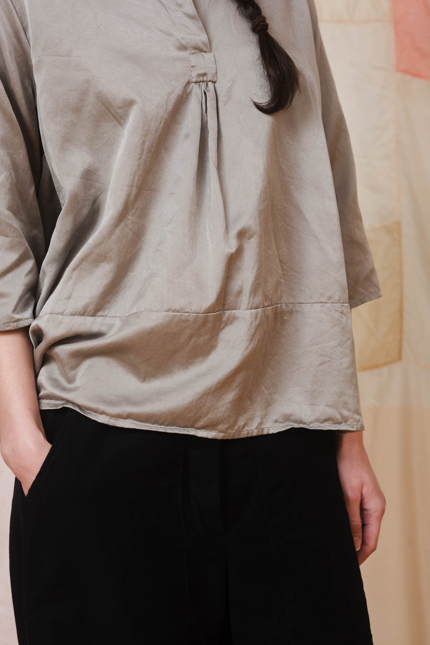 sale sunny shirt long silk cotton satin