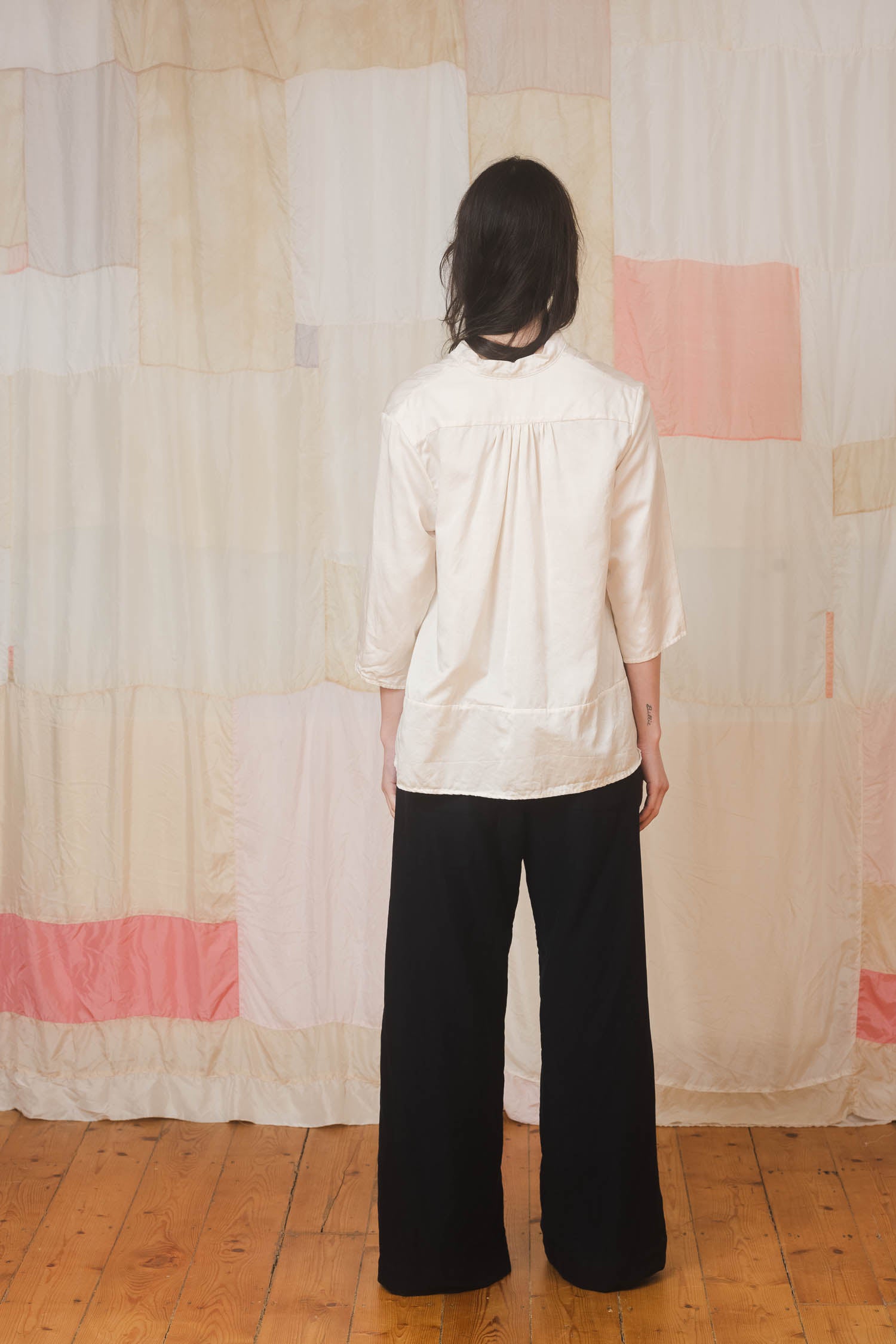 sale sunny shirt long silk cotton satin