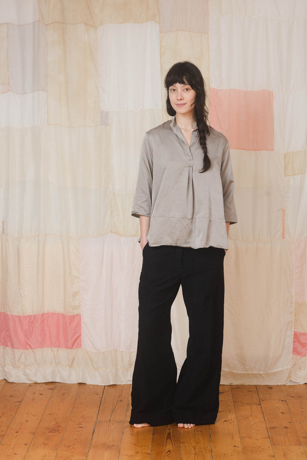 sale sunny shirt long silk cotton satin