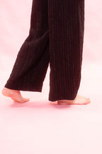 tailored line pants black wool stripe