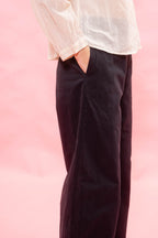tailored wide leg pants italian cotton twill