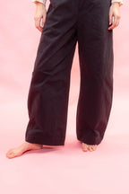 tailored wide leg pants italian cotton twill