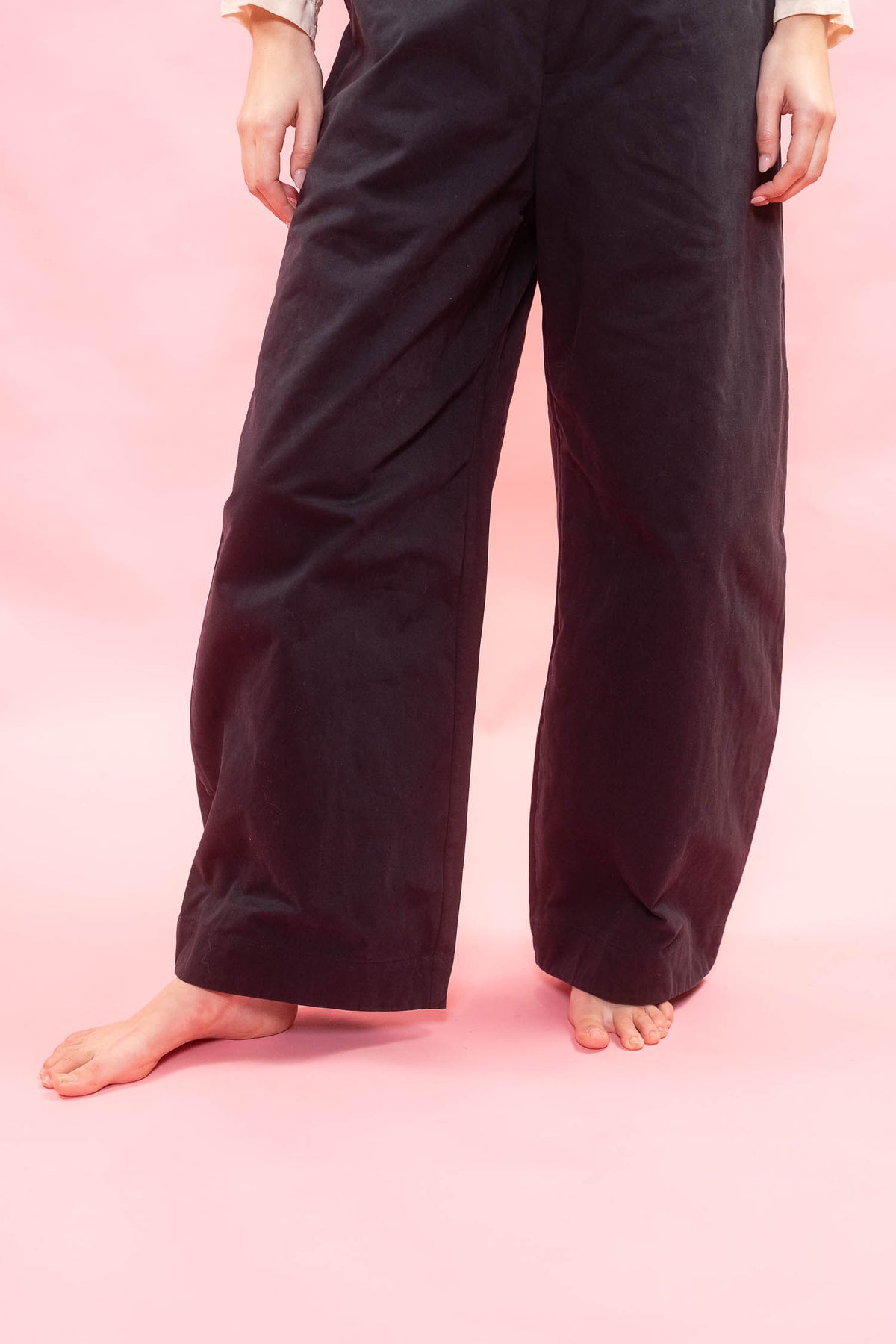 tailored wide leg pants italian cotton twill