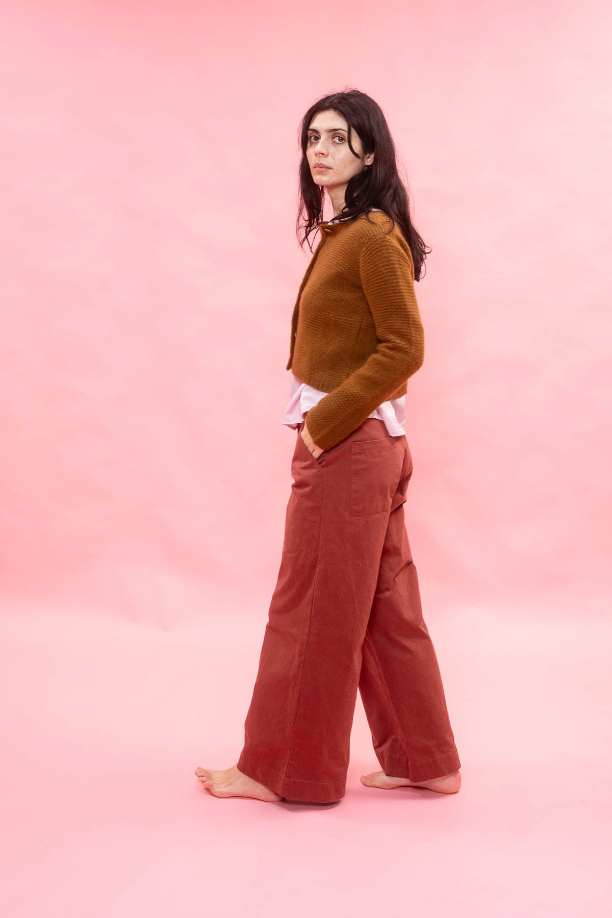 textured flower cardigan cashmere